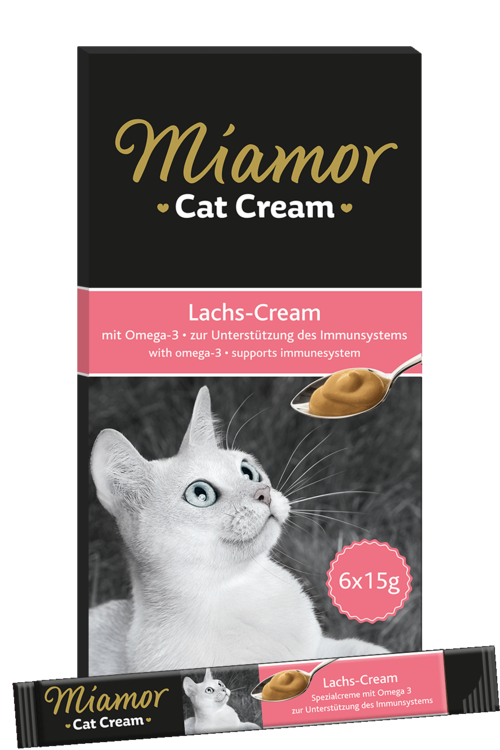 Miamor Cat Snack (Cream) Lachs-Cream   |  Schachtel   |  6x15g