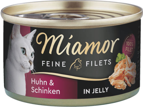 Miamor Feine Filets in Jelly Huhn & Schinken   |  Dose   |  24 x 100g