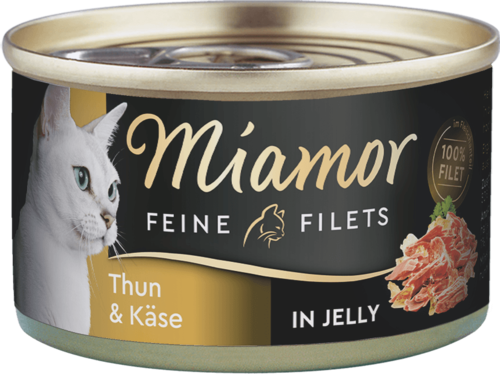 Miamor Feine Filets in Jelly Thun & Käse   |  Dose   |  24 x 100g