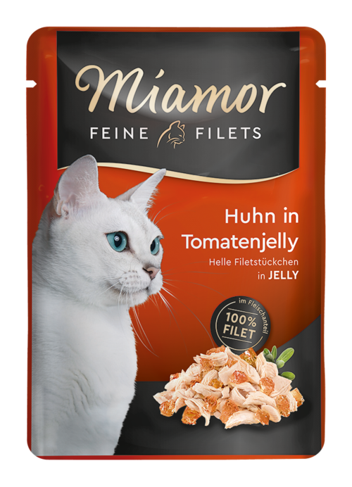 Miamor Feine Filets in Jelly Huhn in Tomatenjelly   |  Frischebeutel   |  24 x 100g