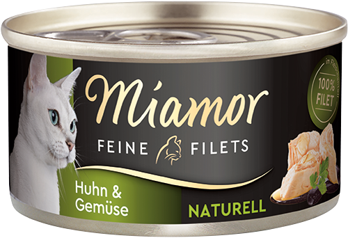 Miamor Feine Filets naturelle Huhn & Gemüse   |  Dose   |  24 x 80g