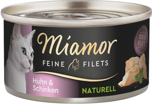 Miamor Feine Filets naturelle Huhn & Schinken   |  Dose   | 24 x 80g