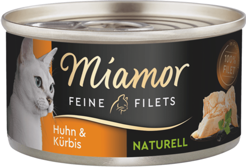 Miamor Feine Filets naturelle Huhn & Kürbis   |  Dose   |  24 x 80g
