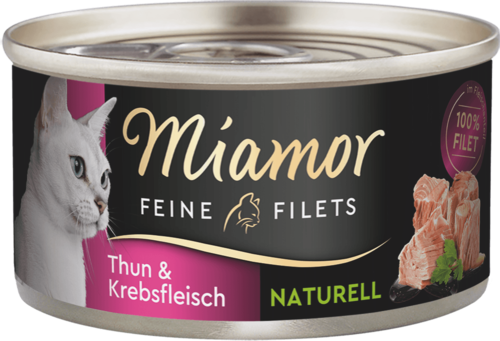 Miamor Feine Filets naturelle Thun & Krebsfleisch   |  Dose   |  24 x 80g