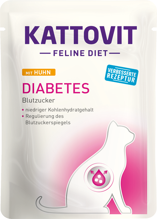 Kattovit Diabetes Huhn   |  Frischebeutel   |  24 x 85g