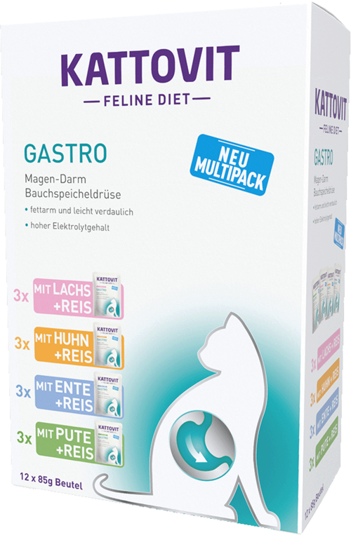 Kattovit Gastro Multipack   |  Frischebeutel | Lachs, Huhn, Pute, Ente |