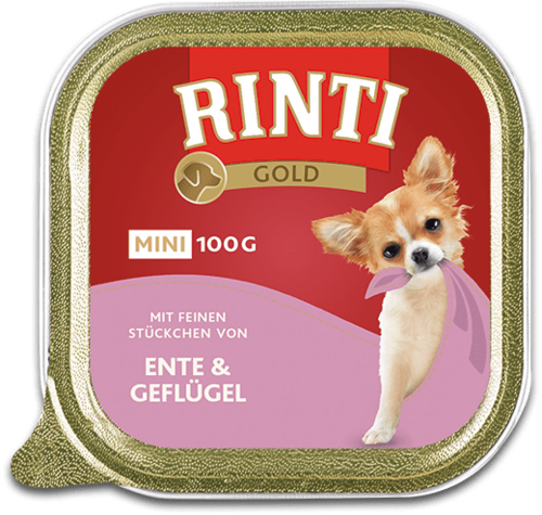 Rinti Gold mini Ente & Geflügel   |  Schale   |  16 x 100g