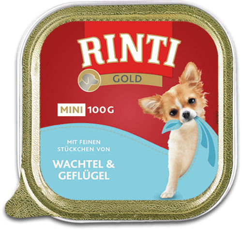 Rinti Gold mini Wachtel & Geflügel   |  Schale   |  16 x 100g