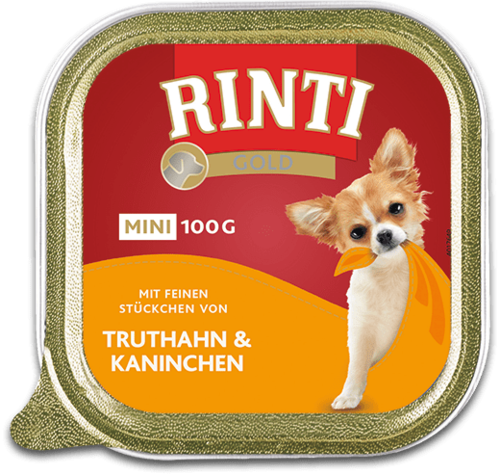 Rinti Gold mini Truthahn & Kaninchen   |  Schale   |  16 x 100g
