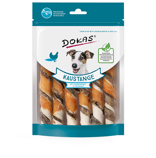 Dokas Dog Kaustange mit Hühnerbrust & Fischhaut 170 g