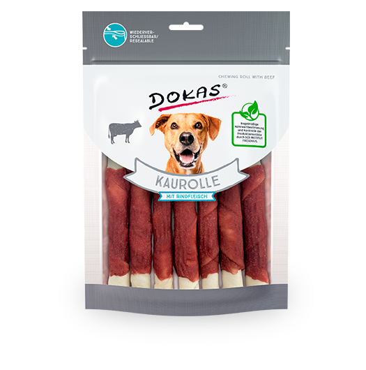 Dokas Dog Kaurolle mit Rindfleisch, 190g | MHD Ware abgelaufen 31.01.2024