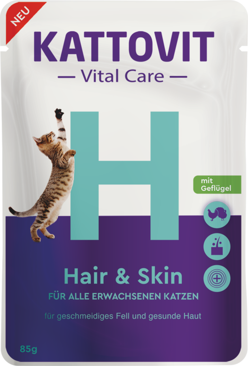Kattovit Vital Care Hair & Skin mit Geflügel   |  Frischebeutel   |  24 x 85g