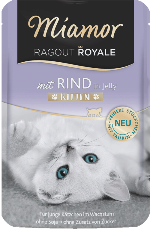 Miamor Ragout Royale in Jelly Kitten - mit Rind   |  Frischebeutel   |  22 x 100g