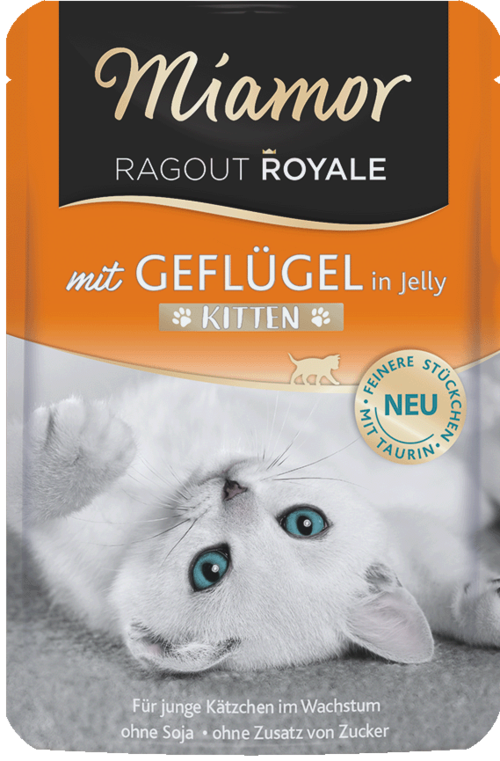 Miamor Ragout Royale in Jelly Kitten - mit Geflügel   |  Frischebeutel   |  22 x 100g