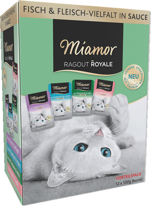 Miamor Ragout Royale in Sauce Multibox Adult | 4 Sorten  Fisch&Fleisch |  4 x 12 x 100g