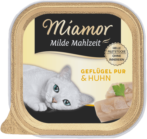 Miamor Milde Mahlzeit Geflügel Pur & Huhn   |  Schale   |  16 x 100g