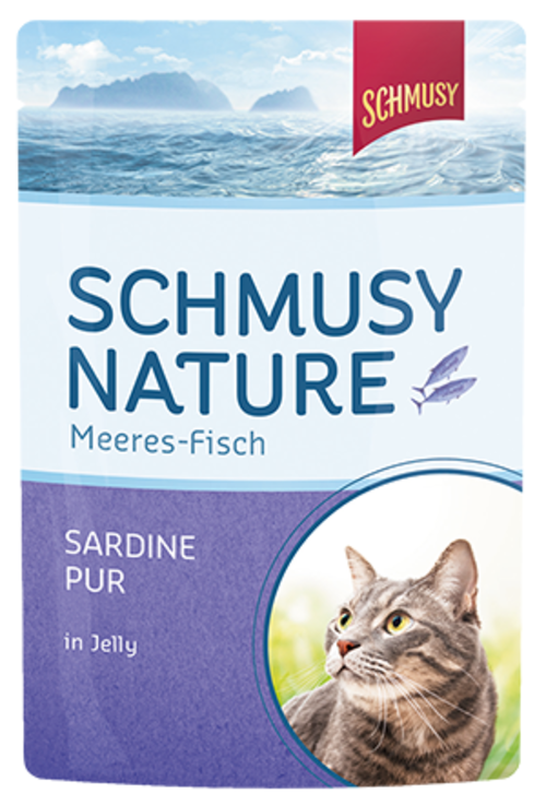 Schmusy Nature Meeres-fisch | Frischebeutel | Sardine Pur | 24 x 100 g