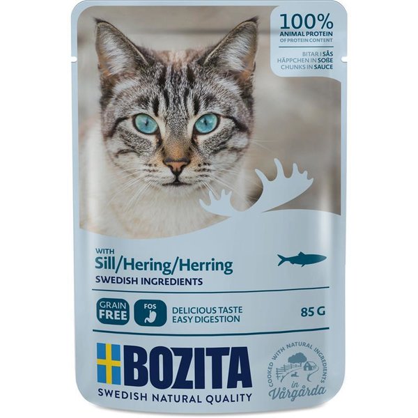 Bozita Cat Pouch Häppchen in Soße mit Hering 12 x 85g