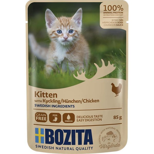 Bozita Cat Pouch Häppchen in Soße Hühnchen für Kitten 12 x 85g