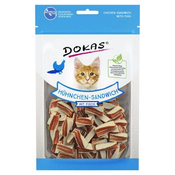 Dokas Cat | Hühnchen-Sandwich mit Fisch, 70g